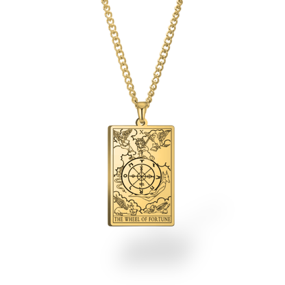 Major Arcana Tarot Card Necklace • Engraved Stainless Steel Waite Cards Pendant