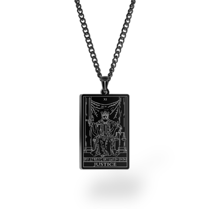 Major Arcana Tarot Card Necklace • Engraved Stainless Steel Waite Cards Pendant