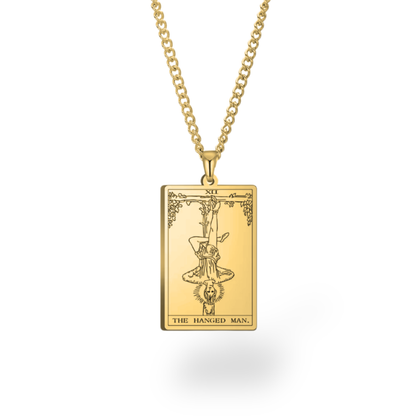 Major Arcana Tarot Card Necklace • Engraved Stainless Steel Waite Cards Pendant