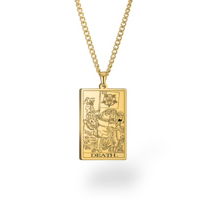 Major Arcana Tarot Card Necklace • Engraved Stainless Steel Waite Cards Pendant
