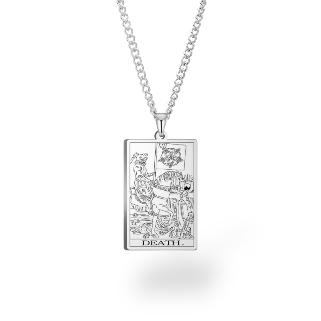 Major Arcana Tarot Card Necklace • Engraved Stainless Steel Waite Cards Pendant