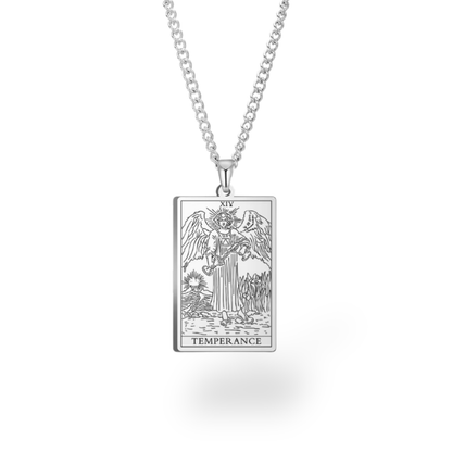 Major Arcana Tarot Card Necklace • Engraved Stainless Steel Waite Cards Pendant