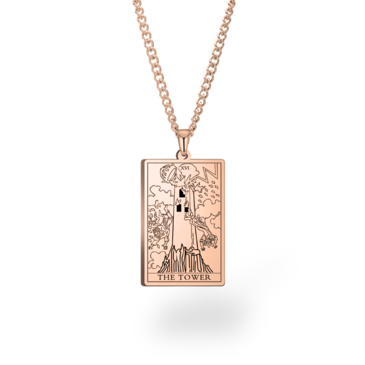 Major Arcana Tarot Card Necklace • Engraved Stainless Steel Waite Cards Pendant