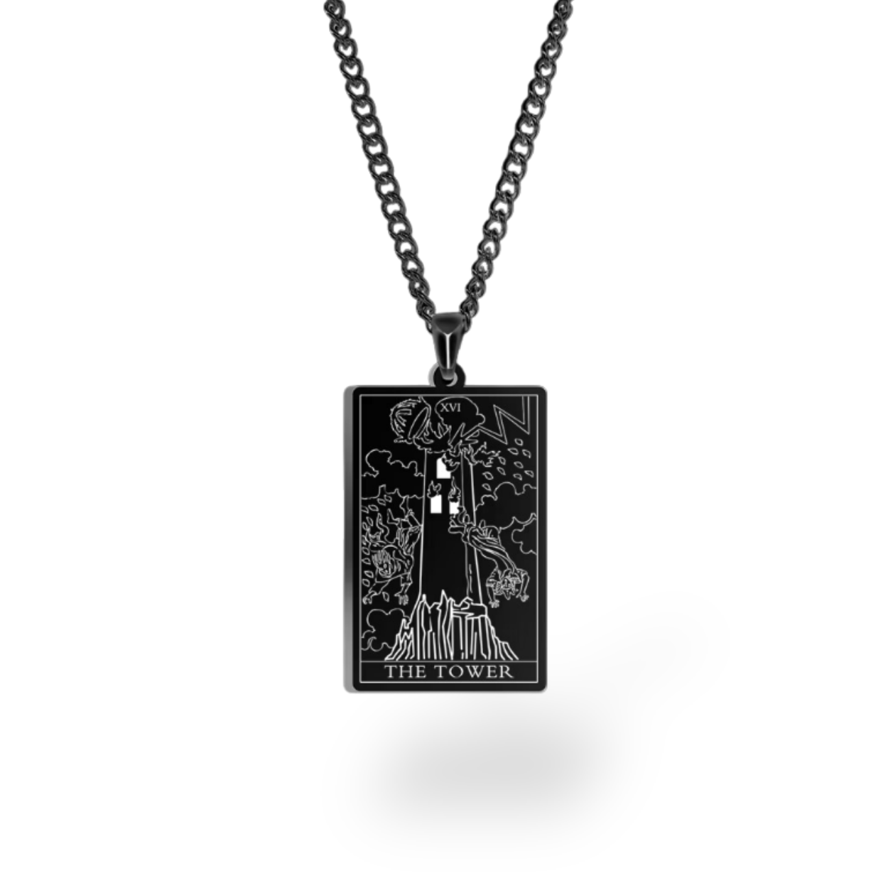 Major Arcana Tarot Card Necklace • Engraved Stainless Steel Waite Cards Pendant