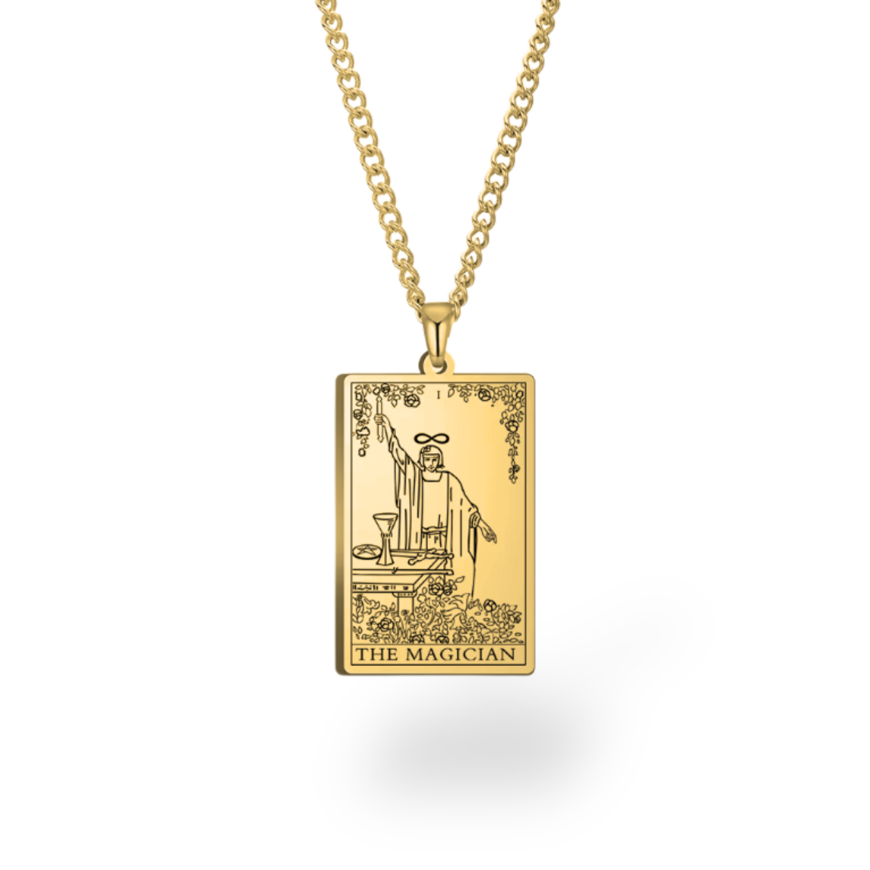 Major Arcana Tarot Card Necklace • Engraved Stainless Steel Waite Cards Pendant