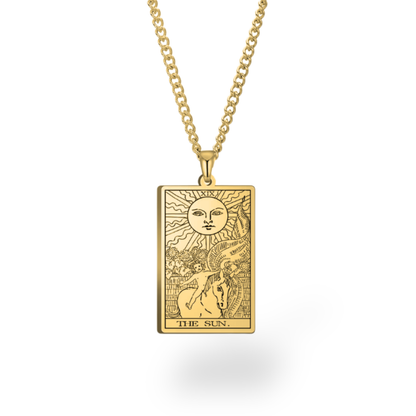 Major Arcana Tarot Card Necklace • Engraved Stainless Steel Waite Cards Pendant