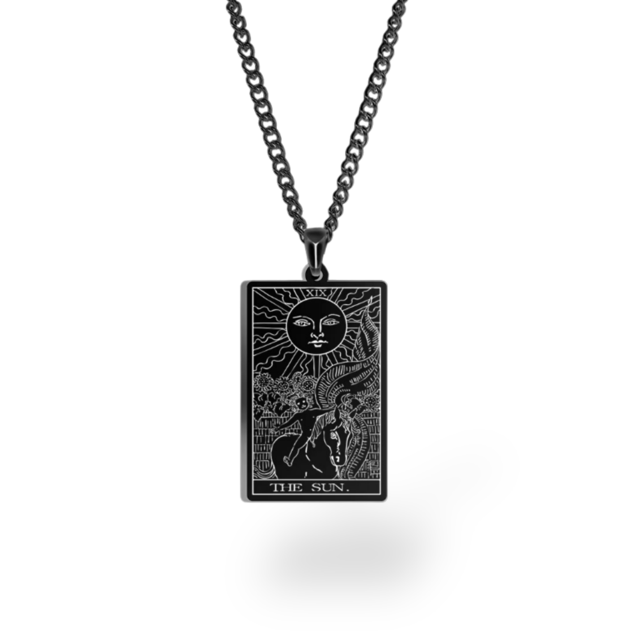 Major Arcana Tarot Card Necklace • Engraved Stainless Steel Waite Cards Pendant