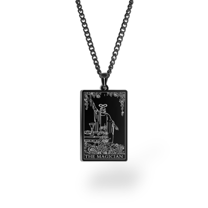 Major Arcana Tarot Card Necklace • Engraved Stainless Steel Waite Cards Pendant