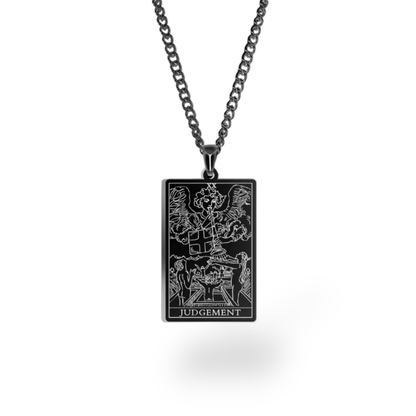 Major Arcana Tarot Card Necklace • Engraved Stainless Steel Waite Cards Pendant