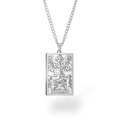 Major Arcana Tarot Card Necklace • Engraved Stainless Steel Waite Cards Pendant
