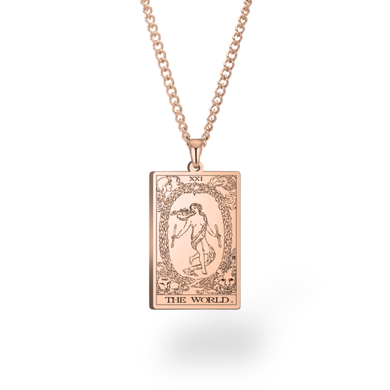 Major Arcana Tarot Card Necklace • Engraved Stainless Steel Waite Cards Pendant