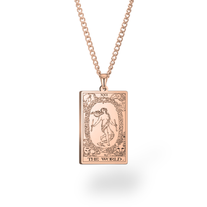 Major Arcana Tarot Card Necklace • Engraved Stainless Steel Waite Cards Pendant