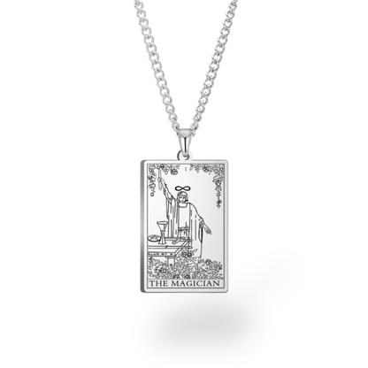 Major Arcana Tarot Card Necklace • Engraved Stainless Steel Waite Cards Pendant