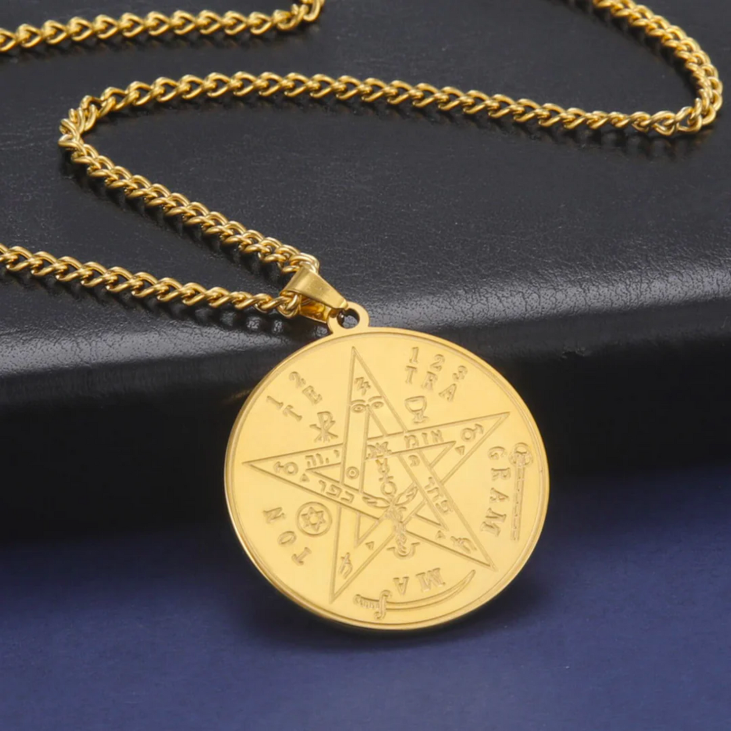 Pentagrammaton Sigil Necklace | Tetragrammaton Magick Seal Pendant | Pentagram Kabbalah 72 Names Of God Amulet Jewelry | Apollo Tarot Shop