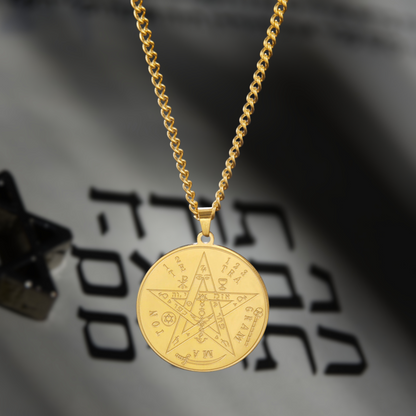 Pentagrammaton Sigil Necklace | Tetragrammaton Magick Seal Pendant | Pentagram Kabbalah 72 Names Of God Amulet Jewelry | Apollo Tarot Shop