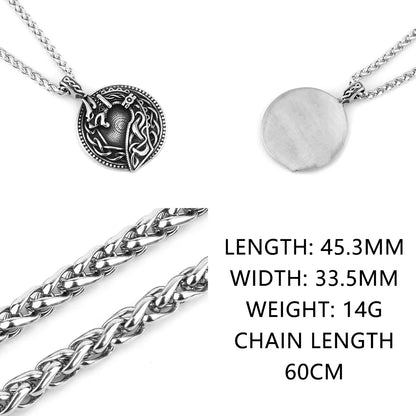 Nordic Viking Necklace | Men's Norse Mythology Stainless Steel Amulet Pendant