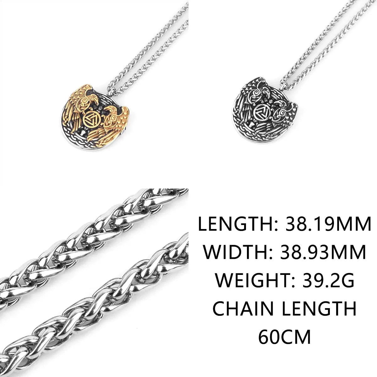 Nordic Viking Necklace | Men's Norse Mythology Stainless Steel Amulet Pendant