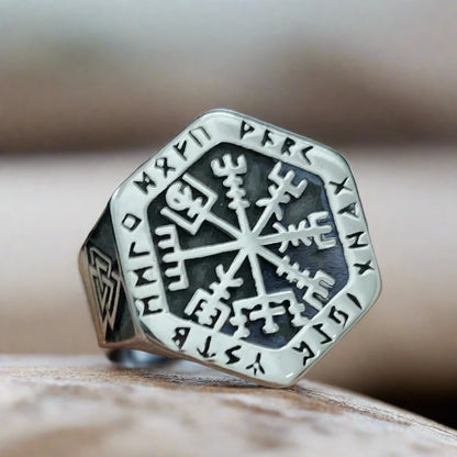 Norse Mythology Ring Nordic Viking Odin Compass Valknut Yggdrasil Amulet Jewelry • Apollo Tarot Shop