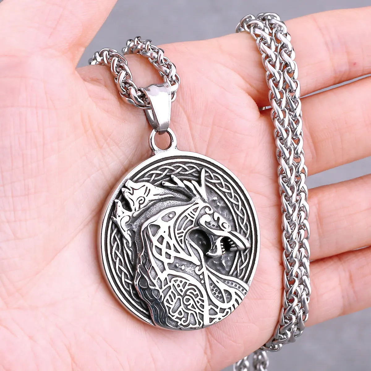 Nordic Viking Necklace | Men's Norse Mythology Stainless Steel Amulet Pendant