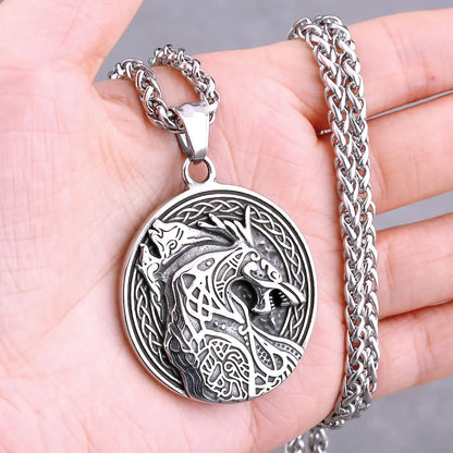 Nordic Viking Necklace | Men's Norse Mythology Stainless Steel Amulet Pendant