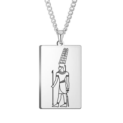 Ancient Egyptian Mythology Necklace | Deity Pendant Of God Horus Anubis Goddess Isis Stainless Steel Amulet | Pagan Worship Witchy Jewelry | Apollo Tarot Shop