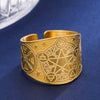 Tetragrammaton Enochian Ring | Wiccan Pentagram Ring | Lilith Samael Baphomet Sigil Ring | Triple Moon Wicca Ring | Stainless Steel Occult Spiritual Jewelry | Apollo Tarot Etsy shop