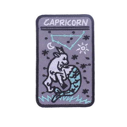 Zodiac Sign Iron On Patches | Twelve Constellation Witchy Embroidery Sticker For Clothing Shirt Backpack Jeans Jacket | Esoteric DIY Gift For Astrology Witch | Apollo Tarot Shop