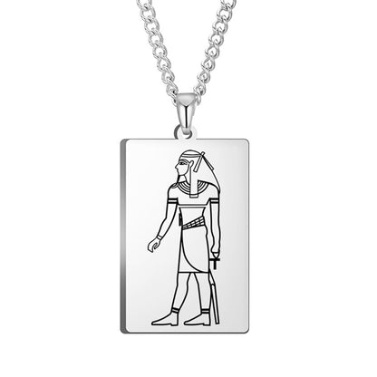 Ancient Egyptian Mythology Necklace | Deity Pendant Of God Horus Anubis Goddess Isis Stainless Steel Amulet | Pagan Worship Witchy Jewelry | Apollo Tarot Shop