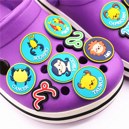 Zodiac Sign Glyph Crocs Charm | Astrology Symbol Slippers Clip | Cute Attach Horoscope Charms Shoes Buckle Accessory | Apollo Tarot Shop