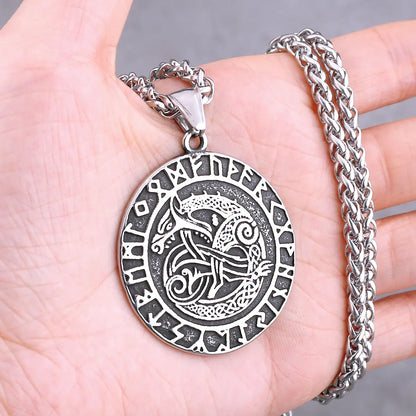 Nordic Viking Necklace | Men's Norse Mythology Stainless Steel Amulet Pendant