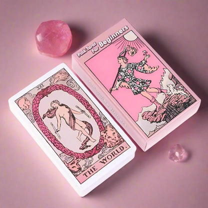 Light Pink Tarot Deck For Beginners, Faded Colors Waite Style Oracle Card Set • Apollo Tarot Mystical Shop