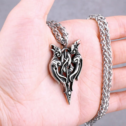 Nordic Viking Necklace | Men's Norse Mythology Stainless Steel Amulet Pendant