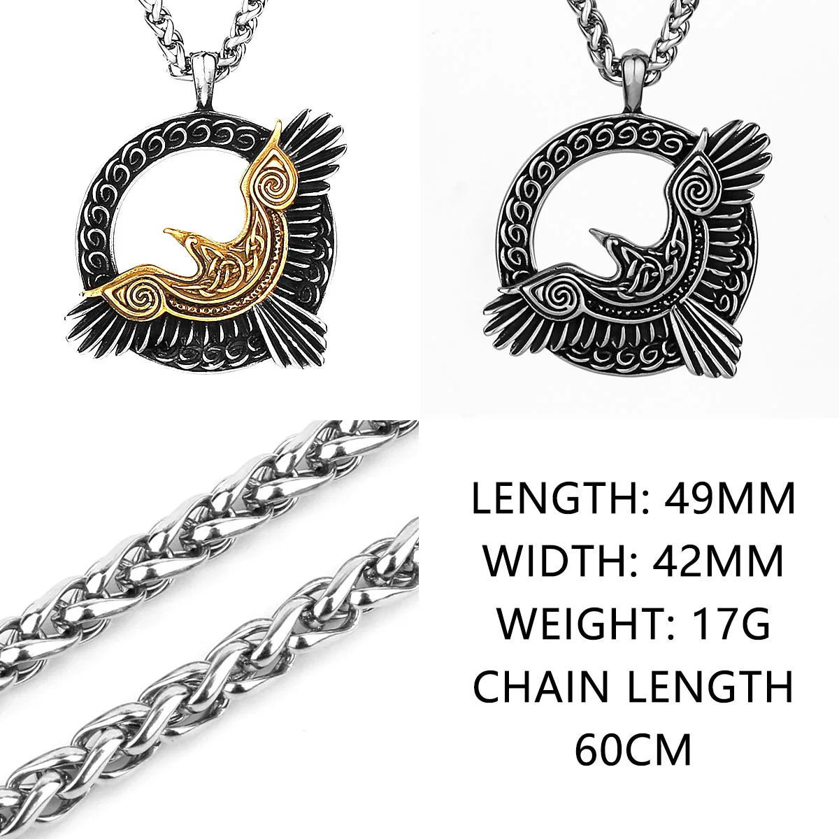 Nordic Viking Necklace | Men's Norse Mythology Stainless Steel Amulet Pendant