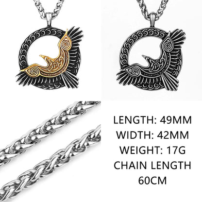 Nordic Viking Necklace | Men's Norse Mythology Stainless Steel Amulet Pendant