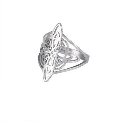 Witch's Knot Triquetra Ring | Wiccan Cross Protection Amulet | Celtics Knot Witchcraft Rings | Witchy Good Luck Charm Jewelry Gift For Spiritual Women | Apollo Tarot Jewelry Shop