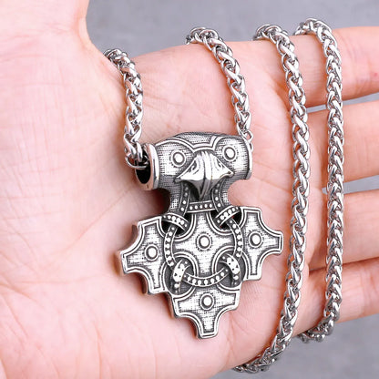 Nordic Viking Necklace | Men's Norse Mythology Stainless Steel Amulet Pendant