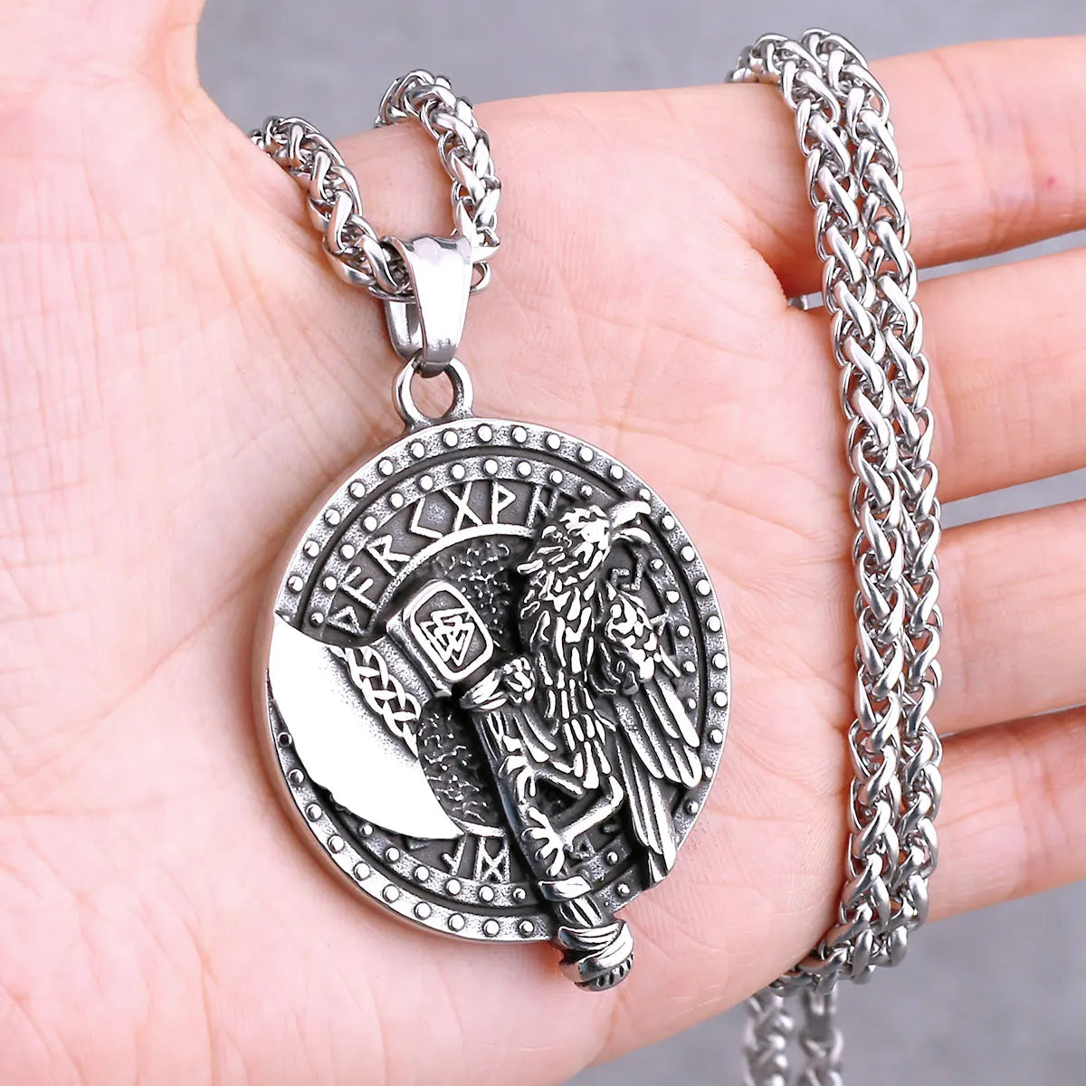 Nordic Viking Necklace | Men's Norse Mythology Stainless Steel Amulet Pendant