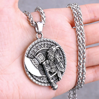 Nordic Viking Necklace | Men's Norse Mythology Stainless Steel Amulet Pendant