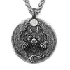 Norse Mythology Fenrir Wolf Necklace | Vegvisir Runic Compass Coin Pendant | Viking Jewelry | Apollo Tarot Shop