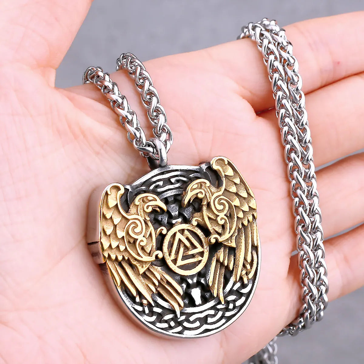 Nordic Viking Necklace | Men's Norse Mythology Stainless Steel Amulet Pendant