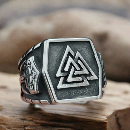 Norse Mythology Ring Nordic Viking Odin Compass Valknut Yggdrasil Amulet Jewelry • Apollo Tarot Shop