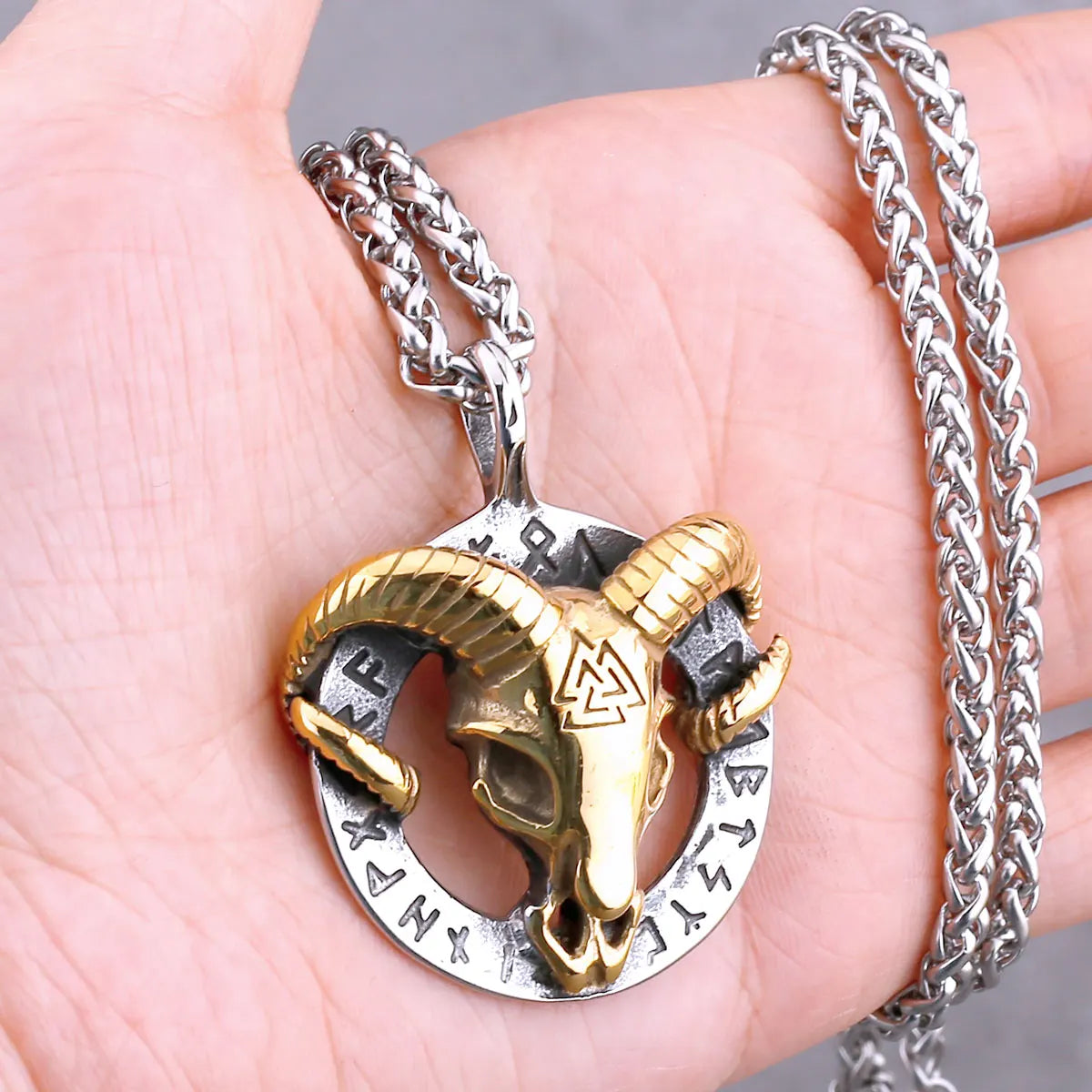 Nordic Viking Necklace | Men's Norse Mythology Stainless Steel Amulet Pendant