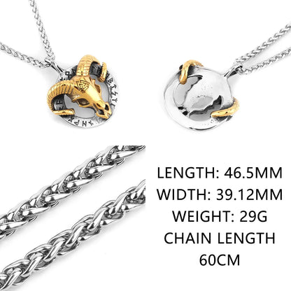 Nordic Viking Necklace | Men's Norse Mythology Stainless Steel Amulet Pendant