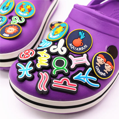 Zodiac Sign Glyph Crocs Charm | Astrology Symbol Slippers Clip | Cute Attach Horoscope Charms Shoes Buckle Accessory | Apollo Tarot Shop