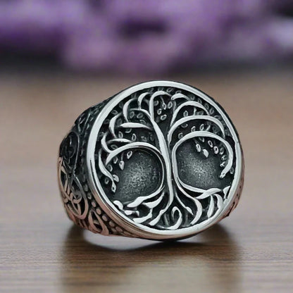 Norse Mythology Ring Nordic Viking Odin Compass Valknut Yggdrasil Amulet Jewelry • Apollo Tarot Shop