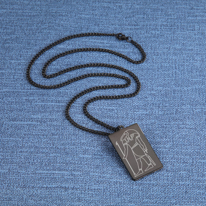 Ancient Egyptian Mythology Necklace | Deity Pendant Of God Horus Anubis Goddess Isis Stainless Steel Amulet | Pagan Worship Witchy Jewelry | Apollo Tarot Shop