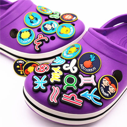 Zodiac Sign Glyph Crocs Charm | Astrology Symbol Slippers Clip | Cute Attach Horoscope Charms Shoes Buckle Accessory | Apollo Tarot Shop