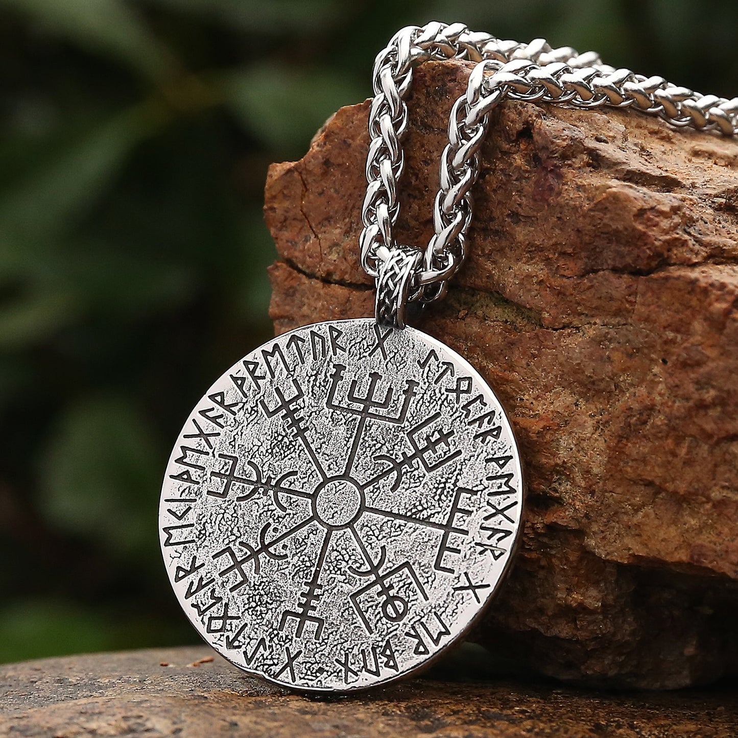 Norse Mythology Goddess Frigg Coin Necklace | Nordic Vegvisir Runic Compass Pendant | Viking Pagan Worship Witchy Jewelry | Apollo Tarot Shop