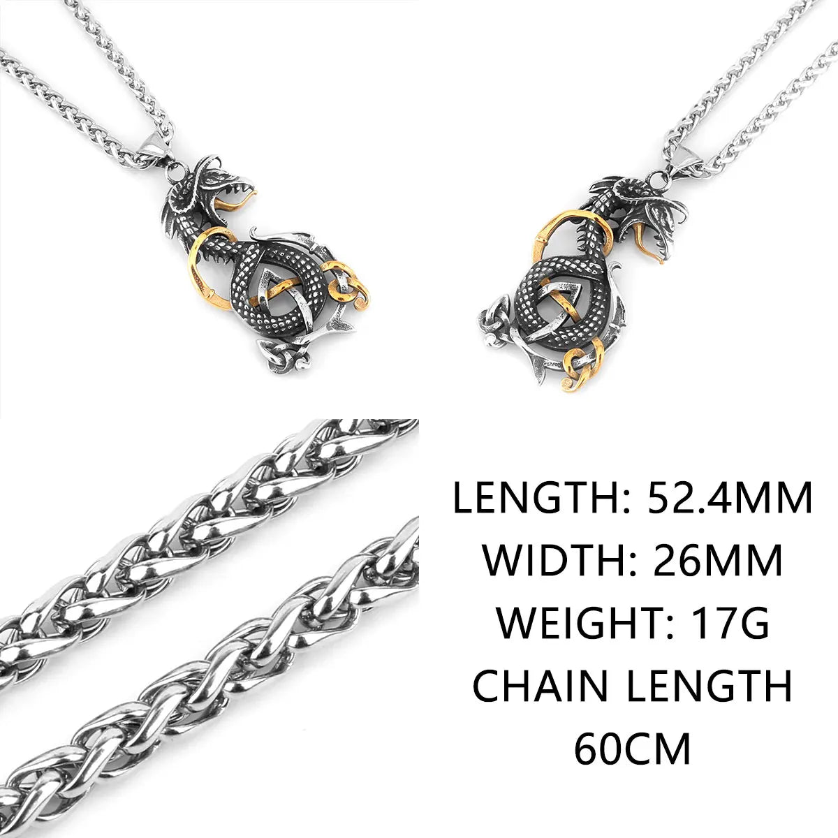 Nordic Viking Necklace | Men's Norse Mythology Stainless Steel Amulet Pendant