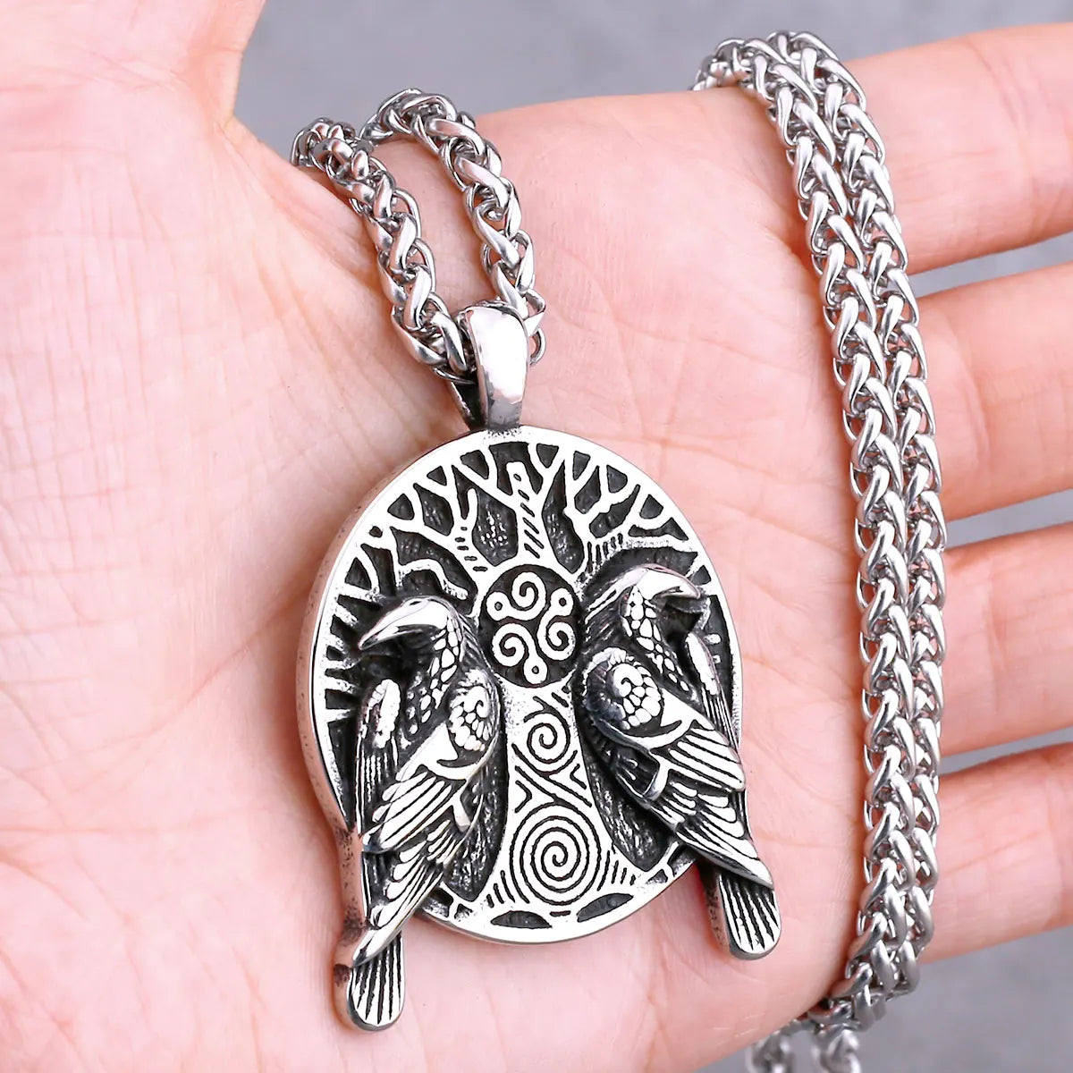 Nordic Viking Necklace | Men's Norse Mythology Stainless Steel Amulet Pendant